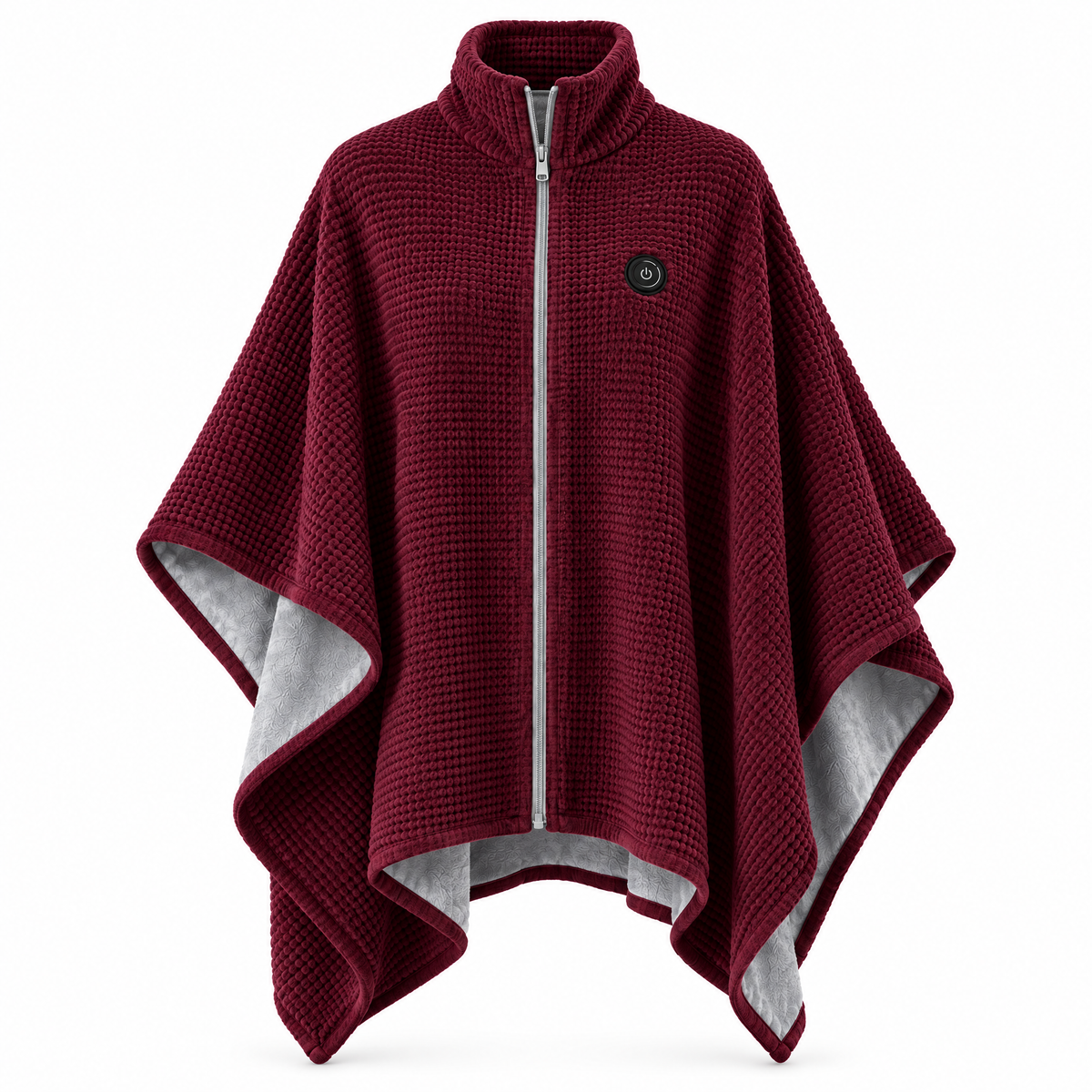 Cloakly heated wearable blanket in burgundy