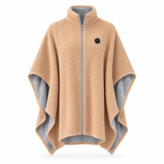 Cloakly heated wearable blanket in beige