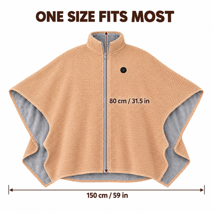 Cloakly heated cape size: one size fits most, 150 x 80 cm (59 x 31.5 in)